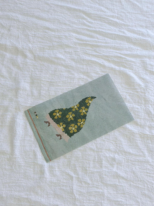 Daisy Pennat Flag | Green and Yellow Needlepoint Canvas on 18 mesh