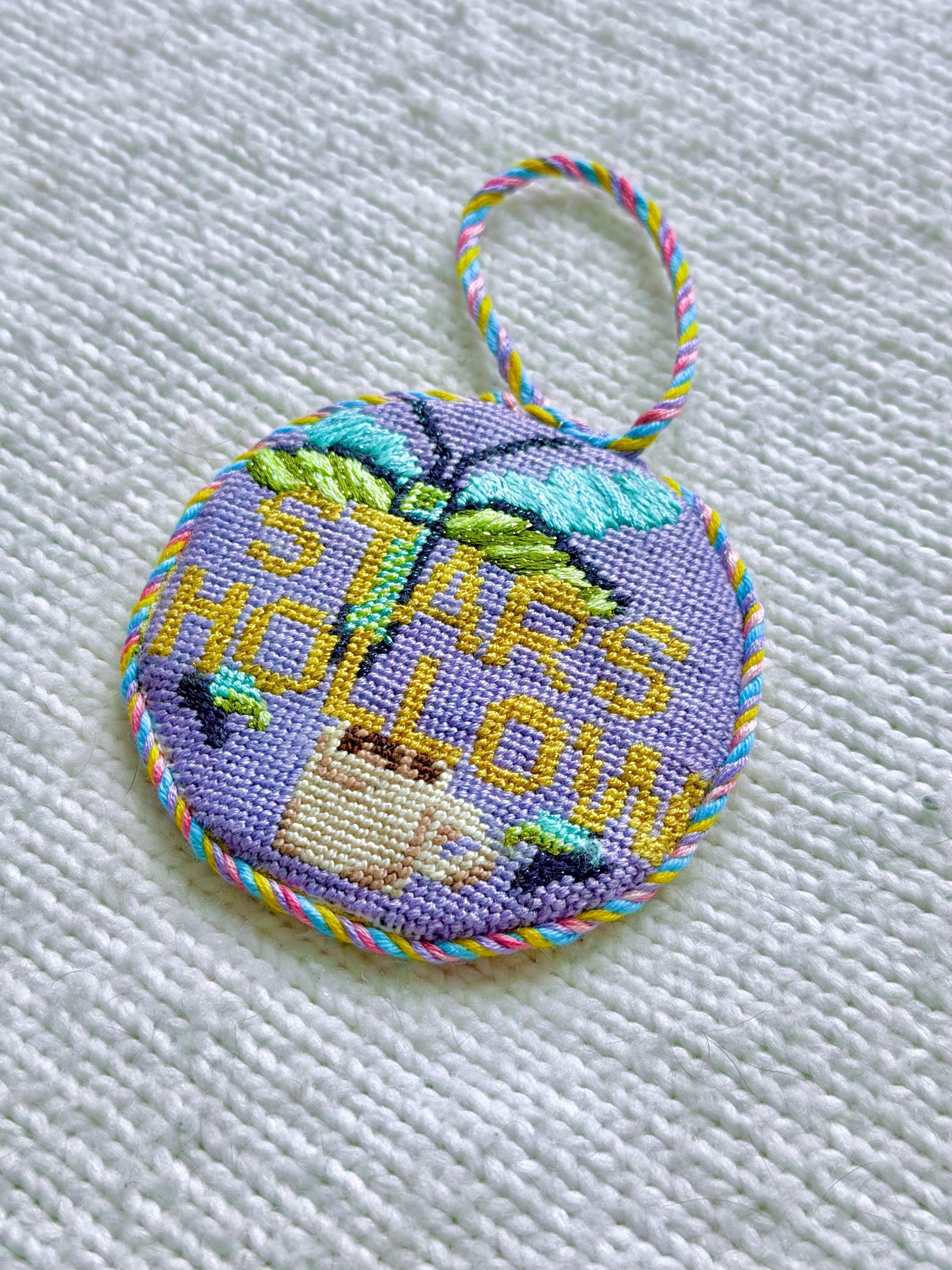 Stars Hollow Dragonfly and Coffee Cup 13 Mesh Hand-painted Needlepoint Canvas  | Gilmore Girls inspired Needlepoint